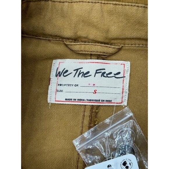 We The Free Viva Surplus Jacket Button Front Long Sleeve Canvas Brown Small NWT - Picture 5 of 11